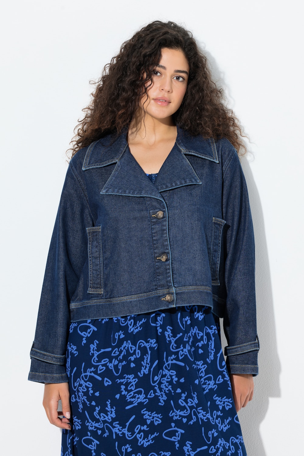 Große Größen Jeansjacke, Damen, blau, Größe: 62/64, Baumwolle/Polyester, Ulla Popken von Ulla Popken