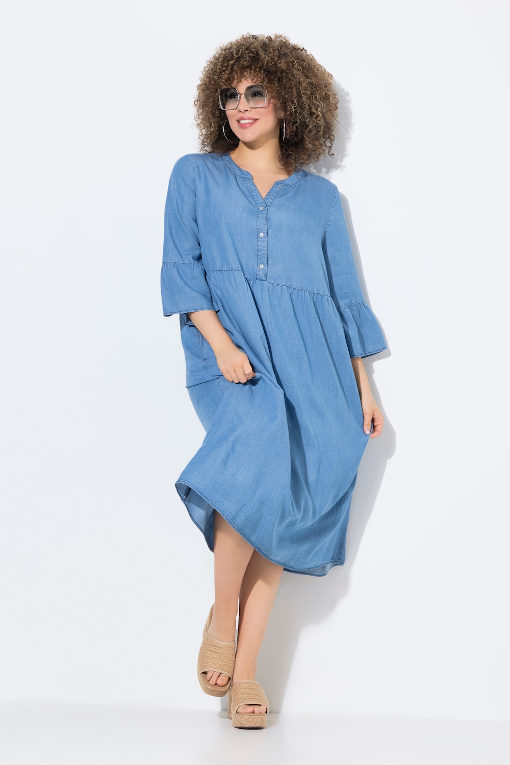 Große Größen Jeanskleid, Damen, blau, Größe: 58/60, Baumwolle, Ulla Popken von Ulla Popken