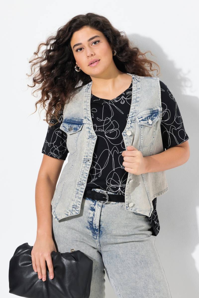 Große Größen Jeansweste, Damen, grau, Größe: 50/52, Baumwolle, Ulla Popken von Ulla Popken