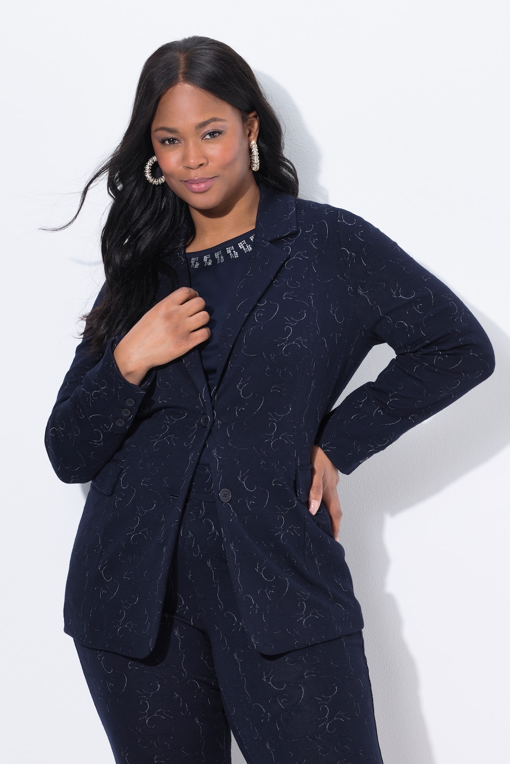 Große Größen Jersey-Blazer, Damen, blau, Größe: 46, Polyester/Viskose, Ulla Popken Große Größen Jersey-Blazer, Damen, blau, Größe: 46, Polyester/Viskose, Ulla Popken von Ulla Popken