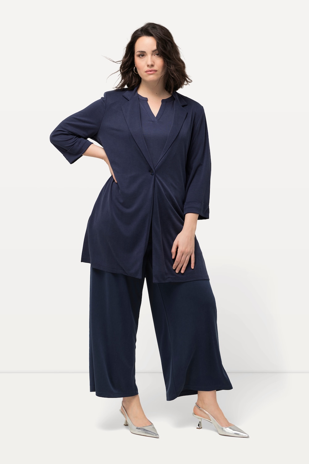 Große Größen Jersey-Blazer, Damen, blau, Größe: 54/56, Synthetische Fasern/Polyester, Ulla Popken Große Größen Jersey-Blazer, Damen, blau, Größe: 54/56, Synthetische Fasern/Polyester, Ulla Popken von Ulla Popken