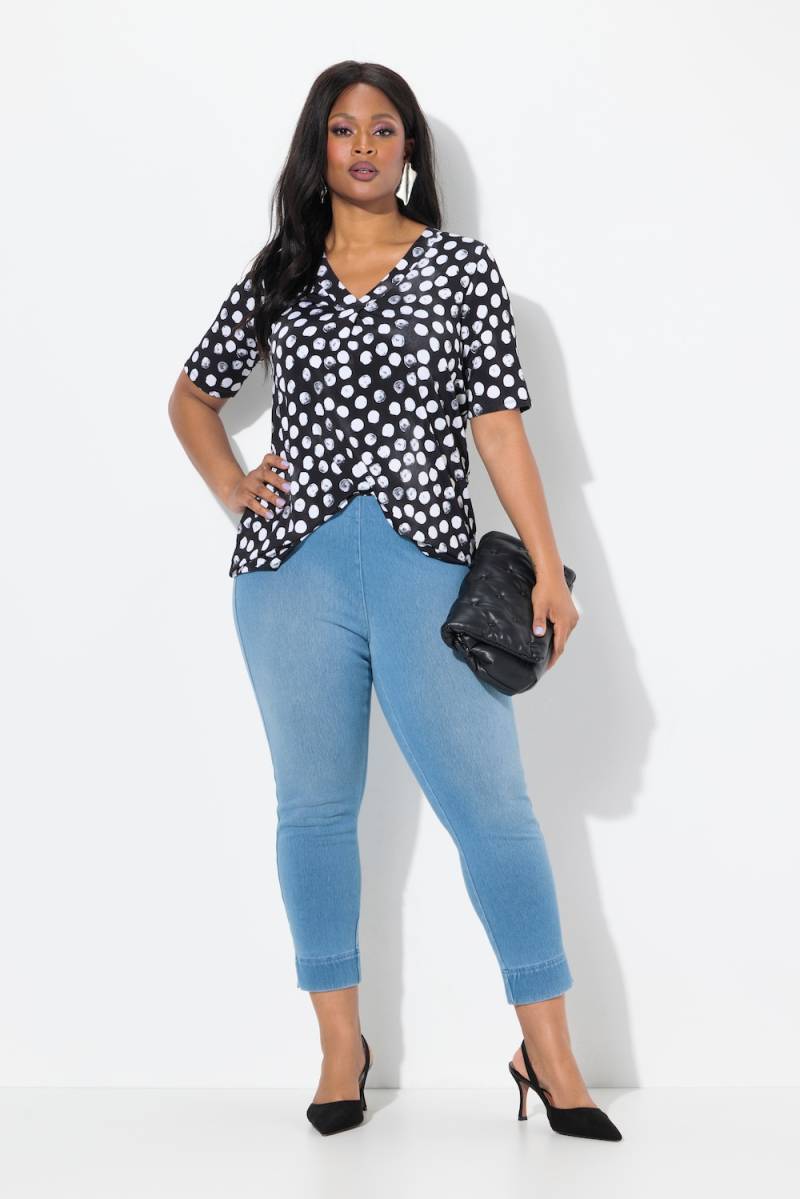 Große Größen Jersey-Capri Sienna, Damen, blau, Größe: 50, Baumwolle/Polyester/Elasthan, Ulla Popken von Ulla Popken