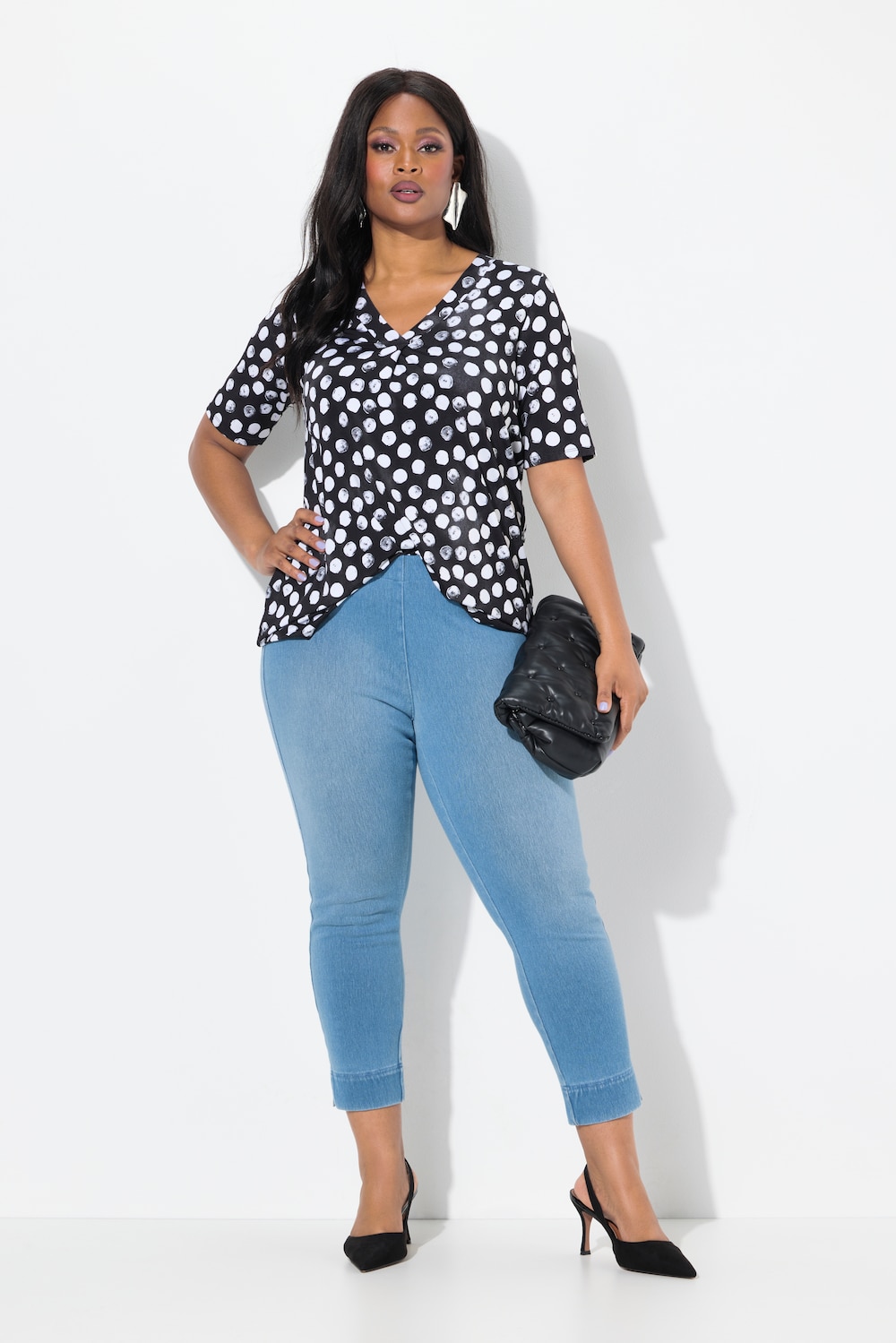 Große Größen Jersey-Capri Sienna, Damen, blau, Größe: 54, Baumwolle/Polyester/Elasthan, Ulla Popken von Ulla Popken