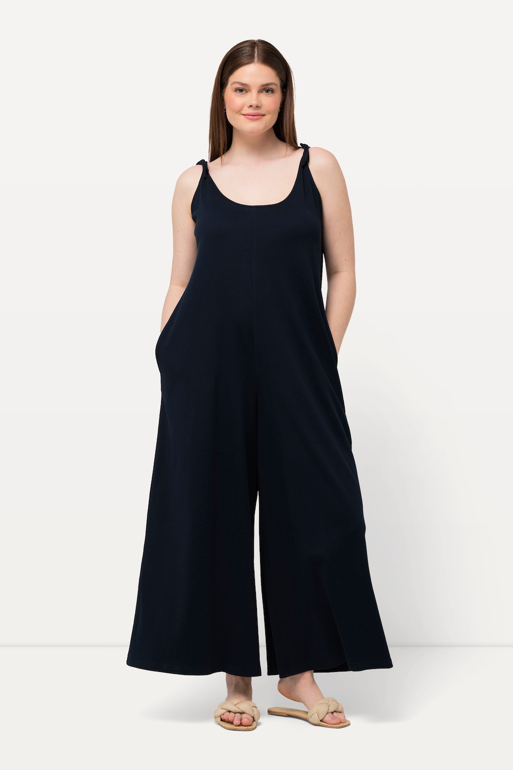 Große Größen Jersey-Jumpsuit, Damen, blau, Größe: 46/48, Baumwolle, Ulla Popken von Ulla Popken