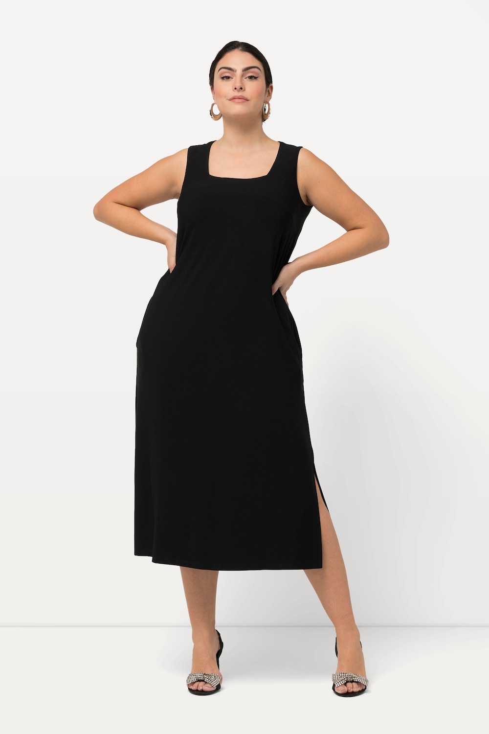 Große Größen Jerseykleid, Damen, schwarz, Größe: 50/52, Polyester, Ulla Popken von Ulla Popken