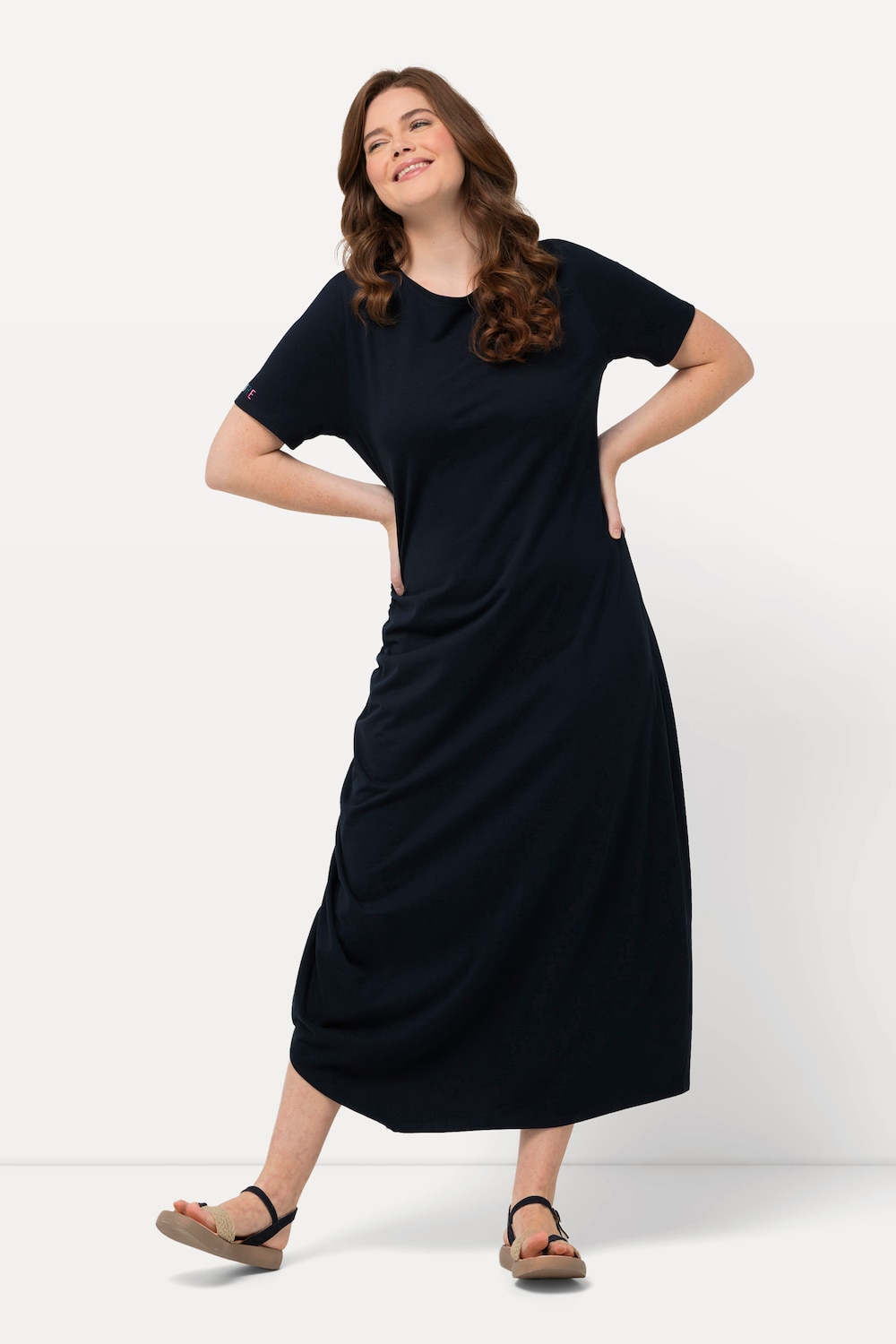 Große Größen Jersey-Maxikleid, Damen, blau, Größe: 46/48, Baumwolle, Ulla Popken von Ulla Popken