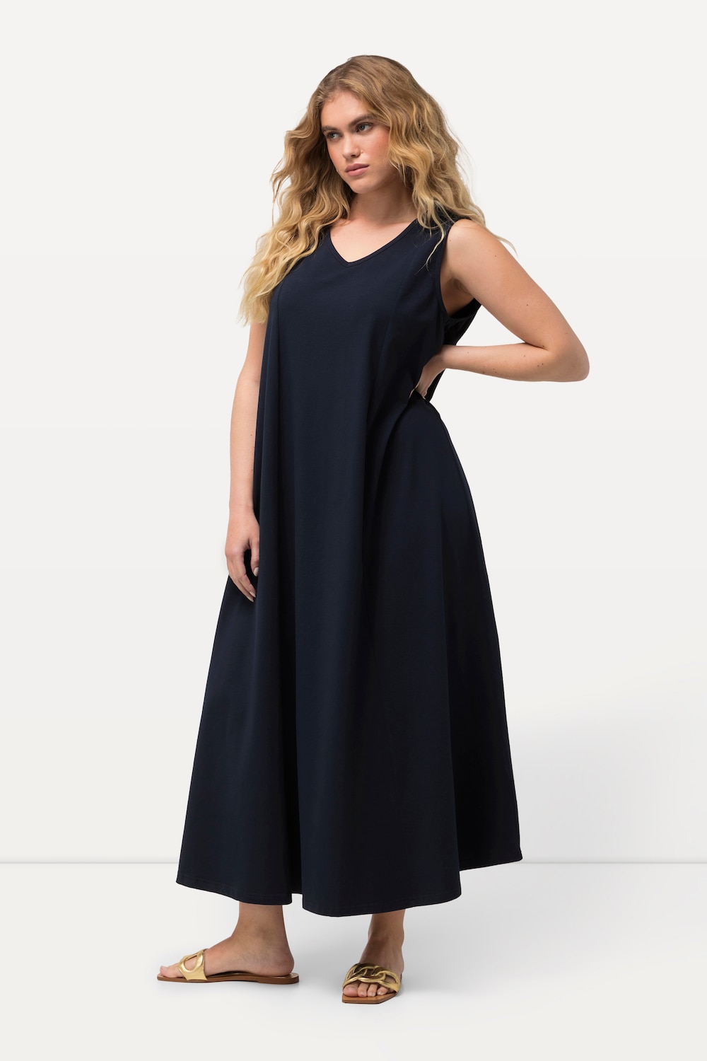 Große Größen Jersey-Maxikleid, Damen, blau, Größe: 46/48, Viskose, Ulla Popken von Ulla Popken