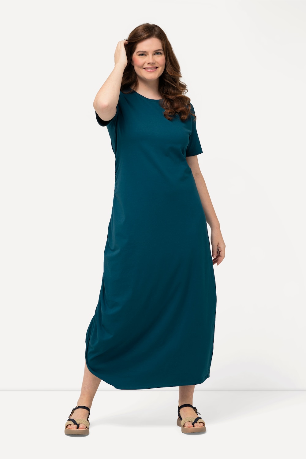 Große Größen Jersey-Maxikleid, Damen, blau, Größe: 50/52, Baumwolle, Ulla Popken von Ulla Popken