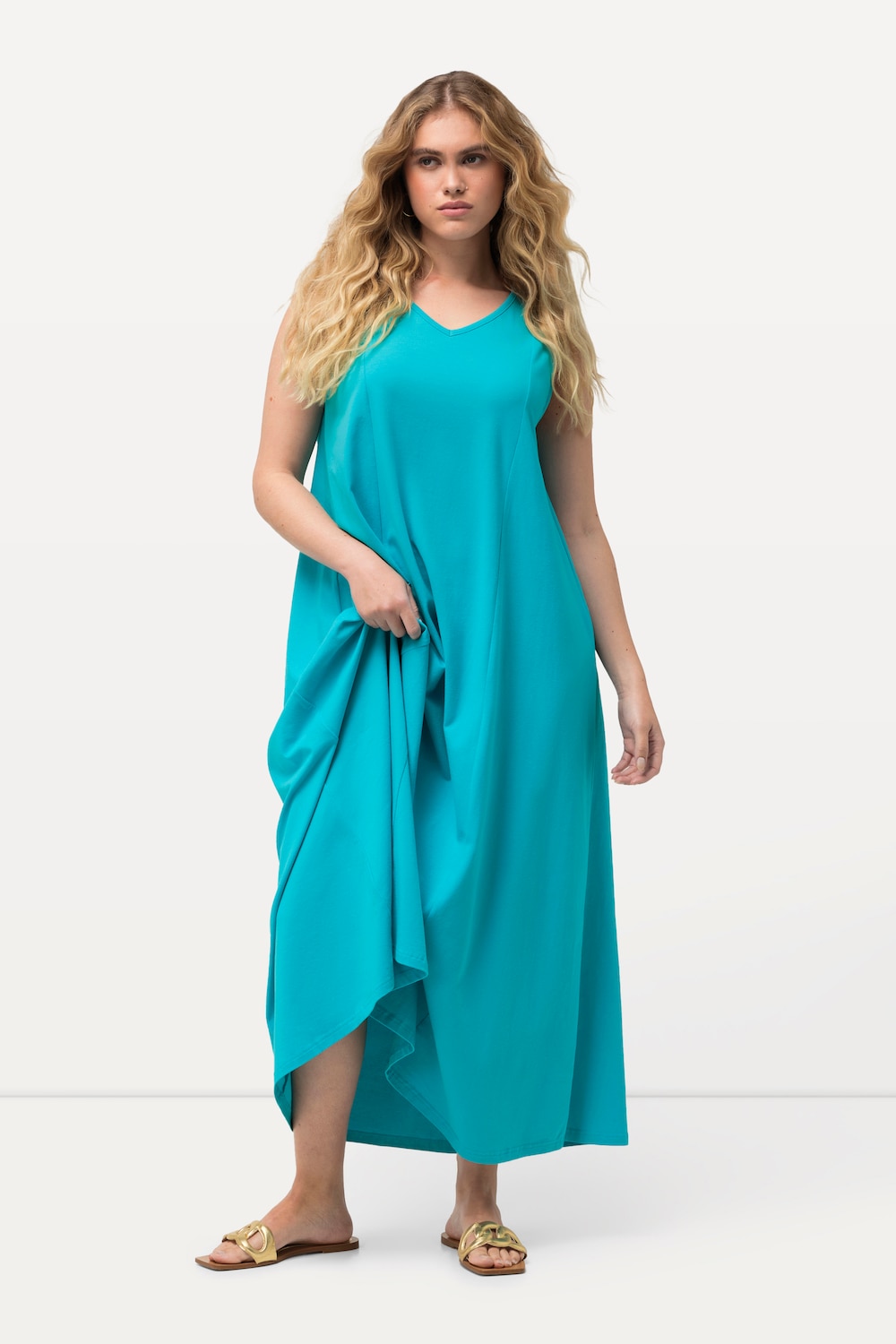 Große Größen Jersey-Maxikleid, Damen, türkis, Größe: 42/44, Viskose, Ulla Popken von Ulla Popken