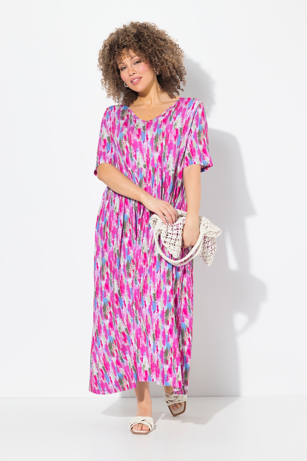 Große Größen Jersey-Midikleid, Damen, rosa, Größe: 50/52, Viskose, Ulla Popken Große Größen Jersey-Midikleid, Damen, rosa, Größe: 50/52, Viskose, Ulla Popken von Ulla Popken