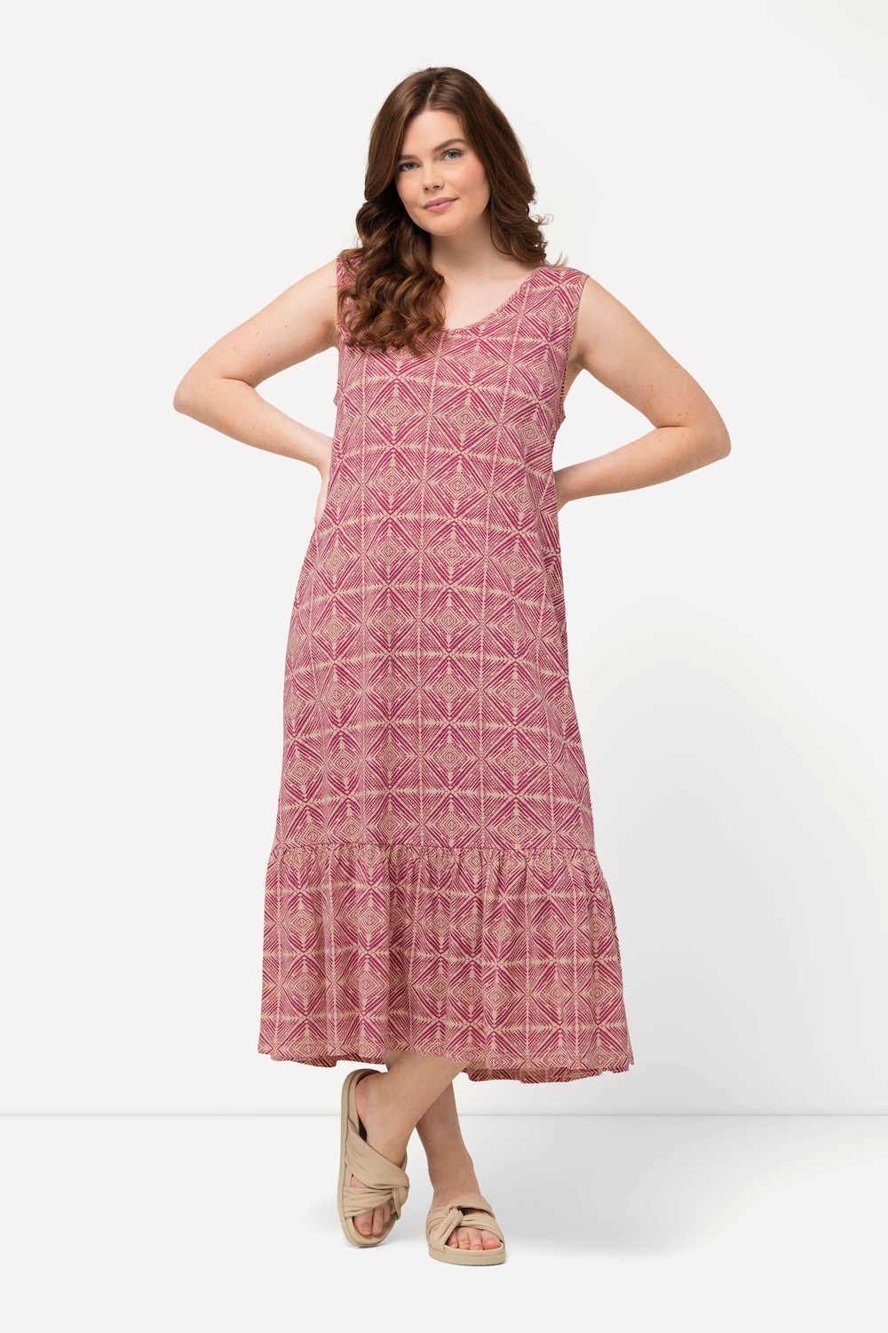 Große Größen Jersey-Midikleid, Damen, rot, Größe: 42/44, Baumwolle, Ulla Popken von Ulla Popken