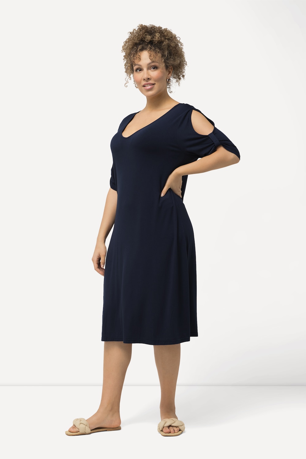 Große Größen Jersey-Strandkleid, Damen, blau, Größe: 42/44, Viskose, Ulla Popken Große Größen Jersey-Strandkleid, Damen, blau, Größe: 42/44, Viskose, Ulla Popken von Ulla Popken