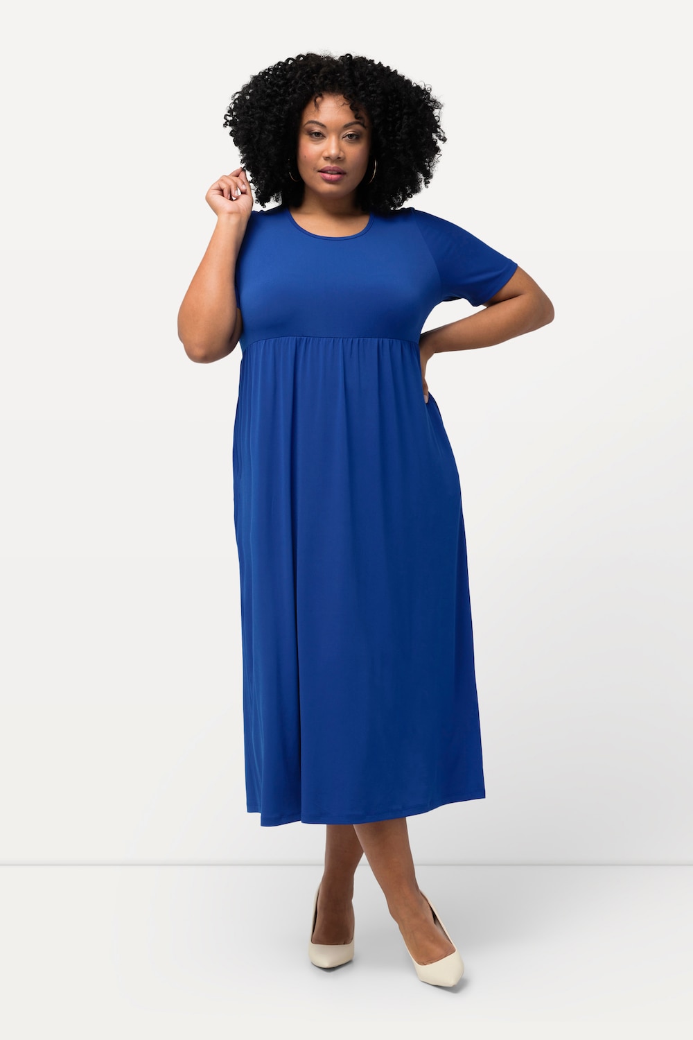 Große Größen Jerseykleid, Damen, blau, Größe: 46/48, Polyester, Ulla Popken von Ulla Popken