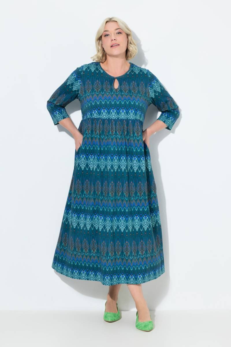 Große Größen Jerseykleid, Damen, blau, Größe: 50/52, Baumwolle, Ulla Popken von Ulla Popken