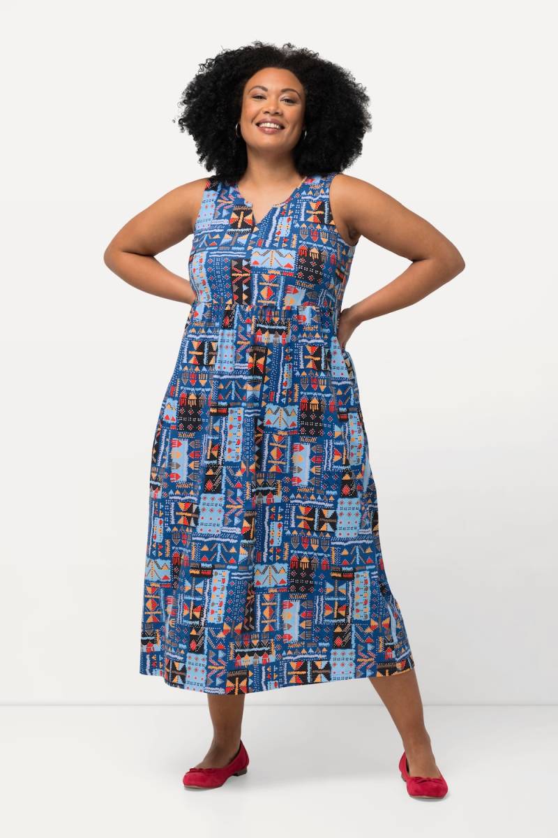 Große Größen Jerseykleid, Damen, blau, Größe: 54/56, Baumwolle, Ulla Popken von Ulla Popken