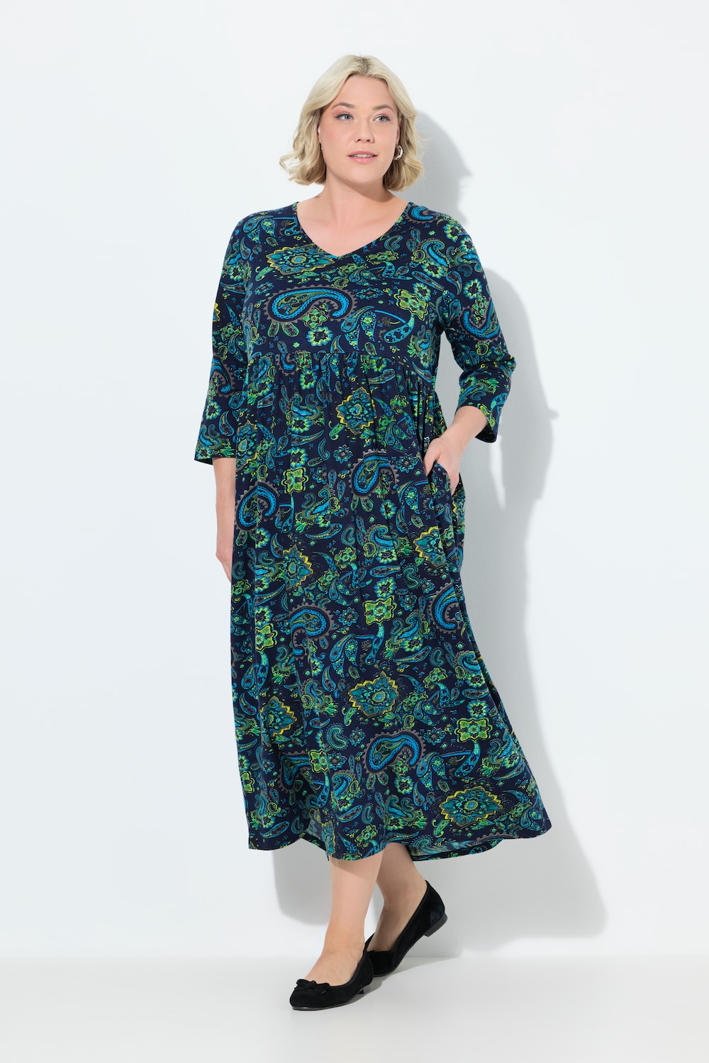 Große Größen Jerseykleid, Damen, blau, Größe: 58/60, Baumwolle, Ulla Popken von Ulla Popken