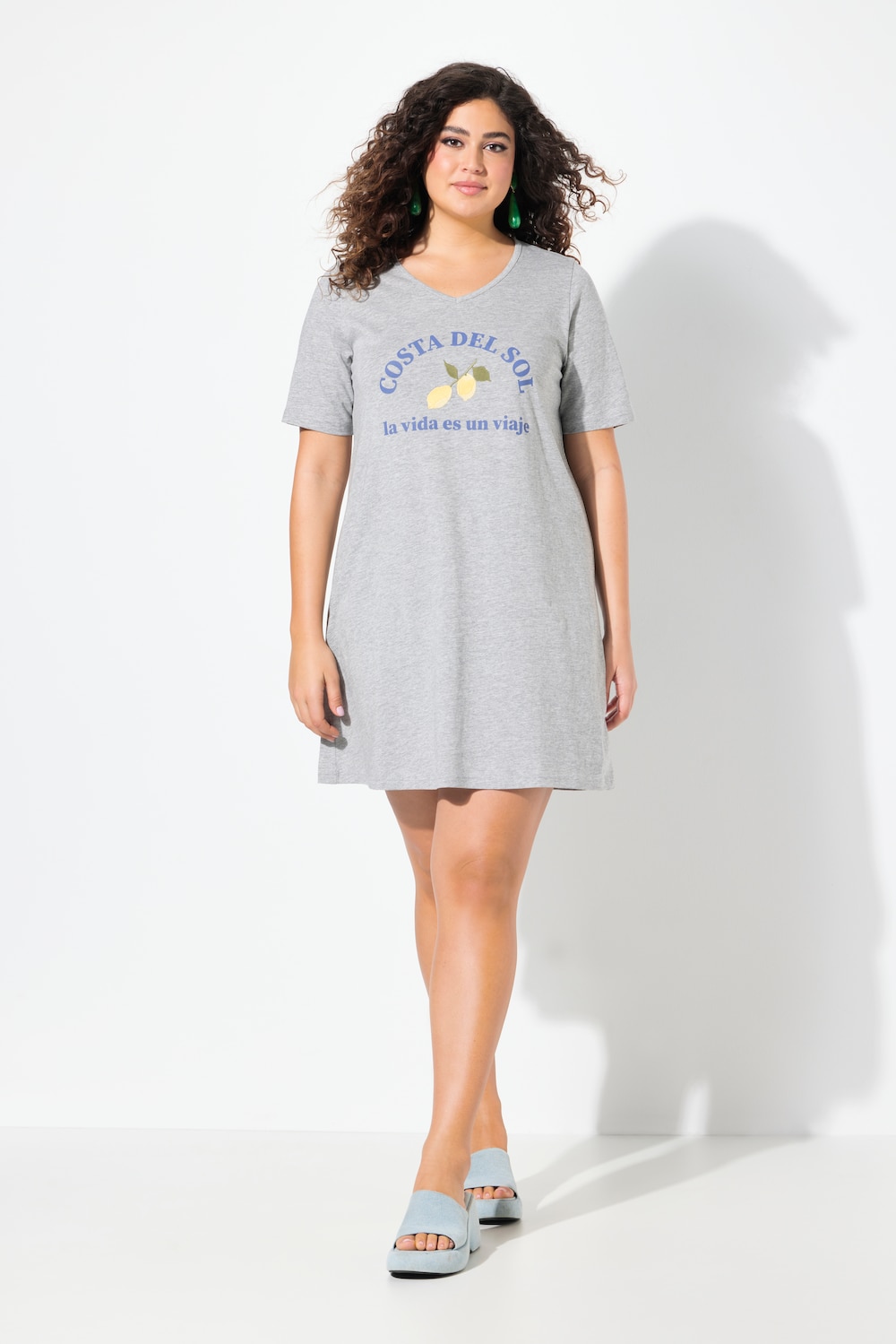 Große Größen Jerseykleid, Damen, grau, Größe: 42/44, Baumwolle/Viskose, Ulla Popken von Ulla Popken