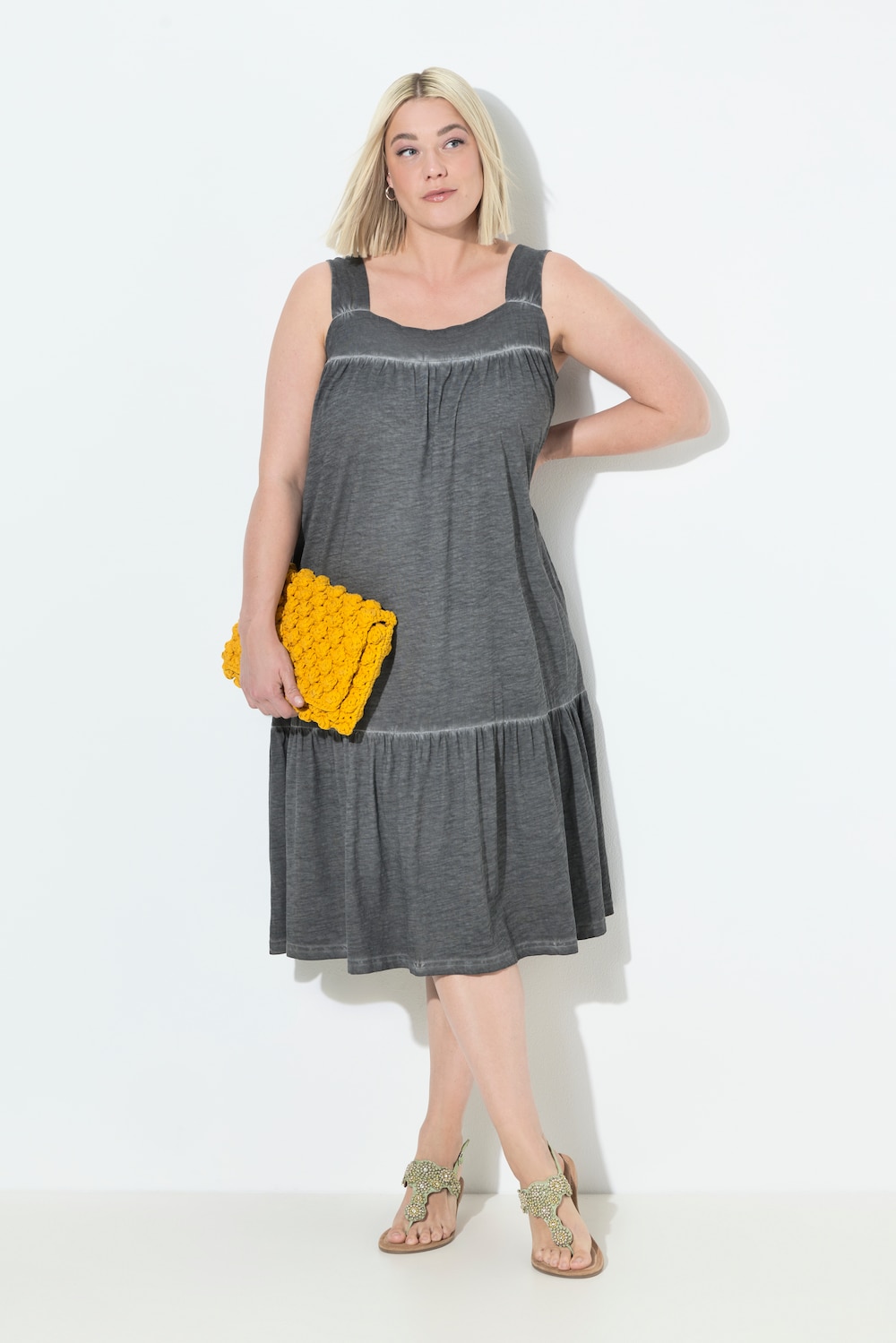 Große Größen Jerseykleid, Damen, grau, Größe: 58/60, Baumwolle, Ulla Popken von Ulla Popken