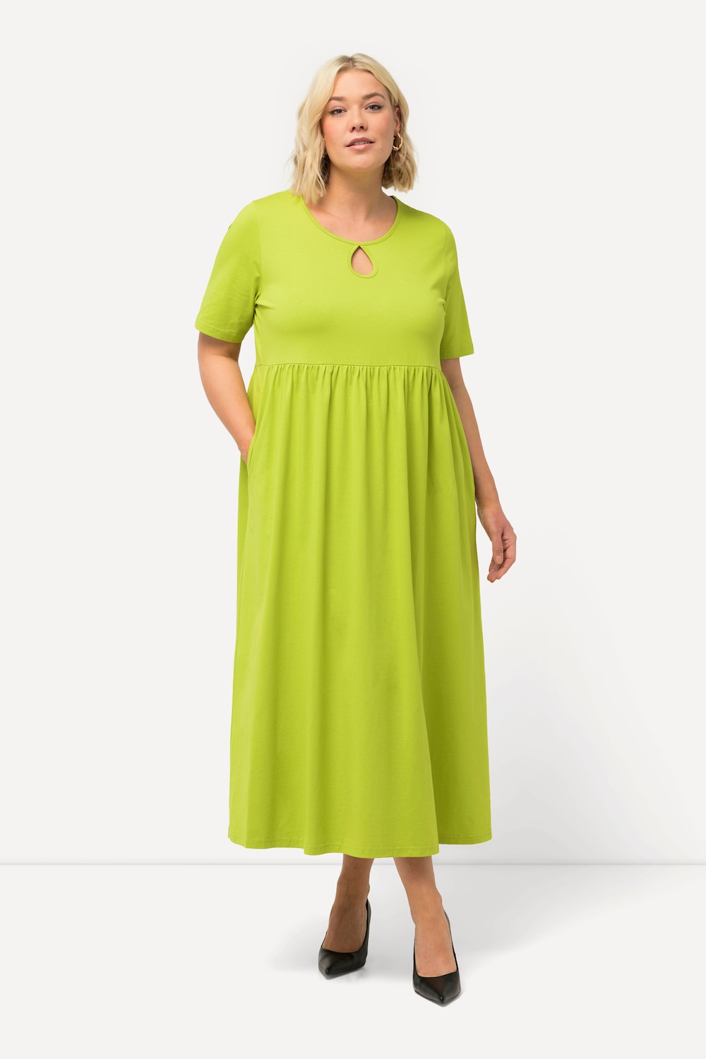 Große Größen Jerseykleid, Damen, grün, Größe: 46/48, Baumwolle, Ulla Popken von Ulla Popken