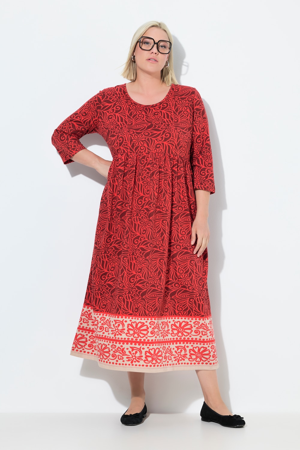 Große Größen Jerseykleid, Damen, rosa, Größe: 42/44, Baumwolle, Ulla Popken von Ulla Popken