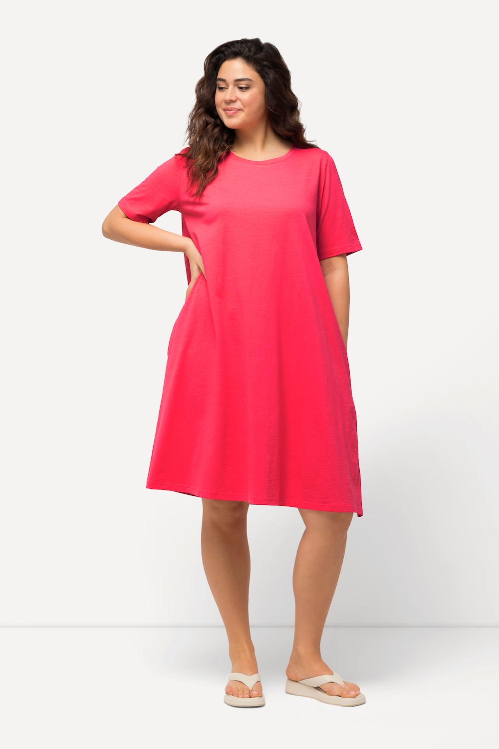 Große Größen Jerseykleid, Damen, rosa, Größe: 50/52, Baumwolle, Ulla Popken von Ulla Popken
