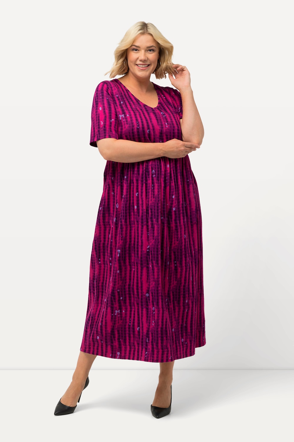 Große Größen Jerseykleid, Damen, rosa, Größe: 50/52, Baumwolle, Ulla Popken von Ulla Popken