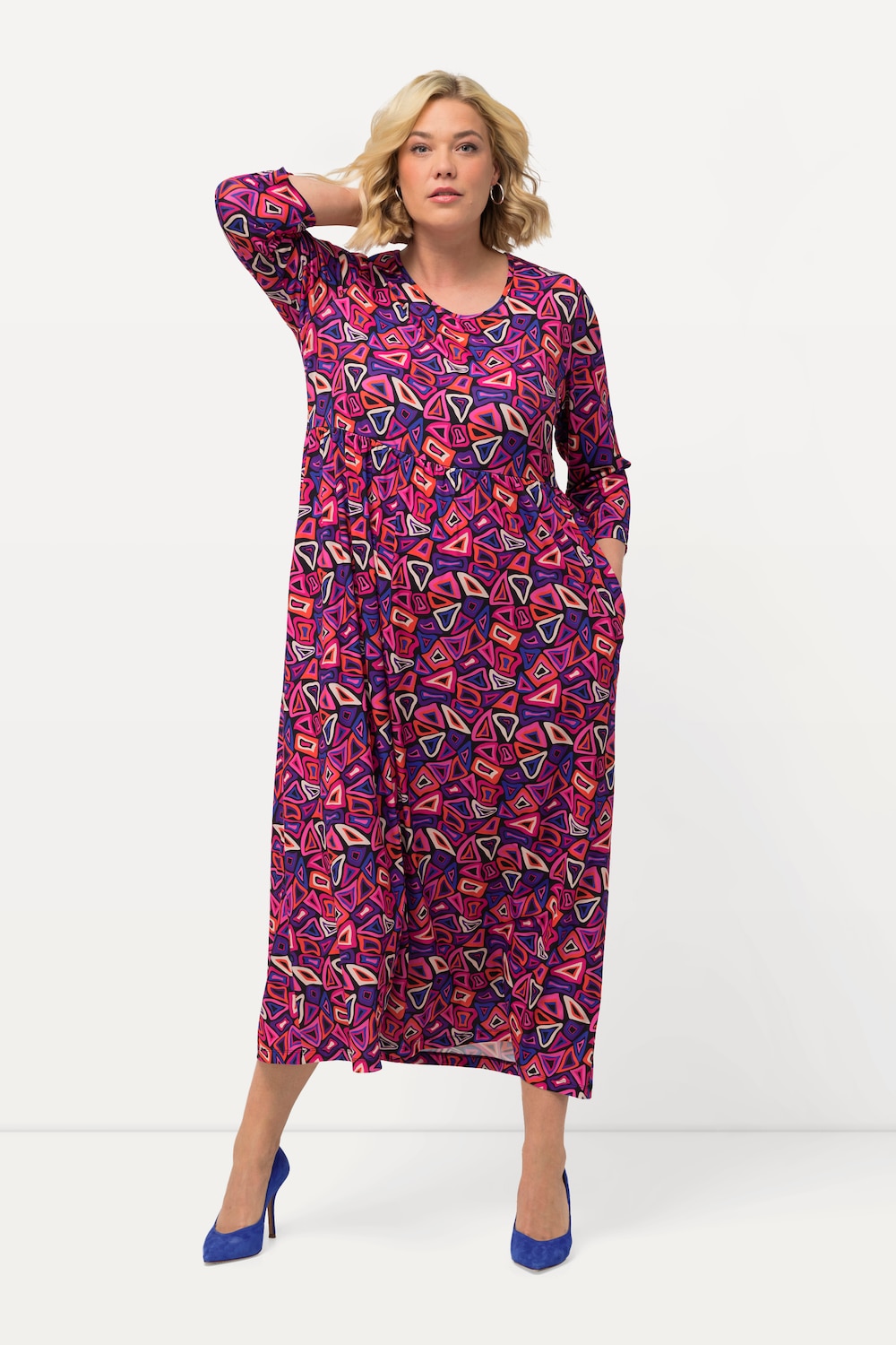 Große Größen Jerseykleid, Damen, rosa, Größe: 54/56, Polyester, Ulla Popken von Ulla Popken