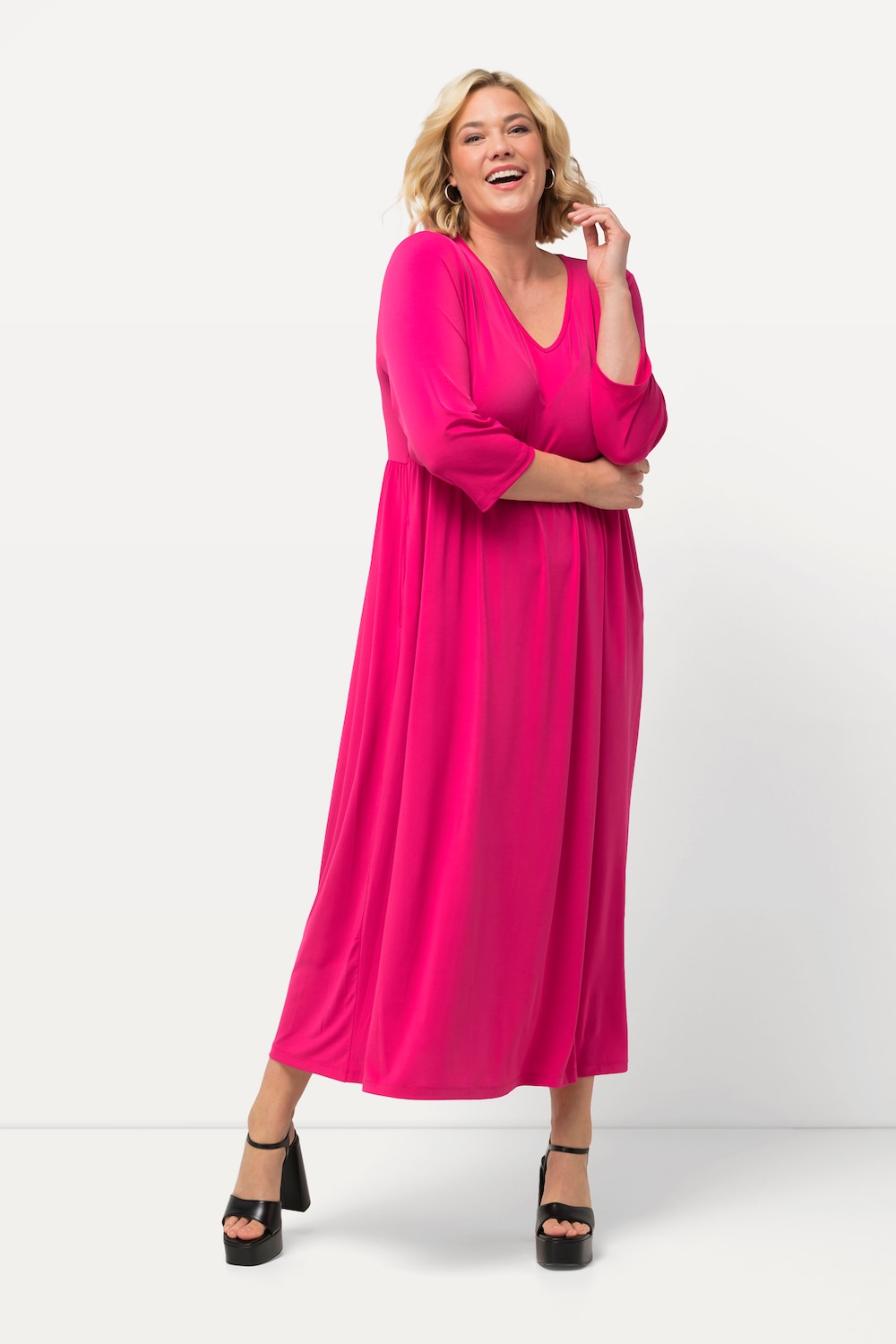 Große Größen Jerseykleid, Damen, rosa, Größe: 54/56, Polyester, Ulla Popken von Ulla Popken