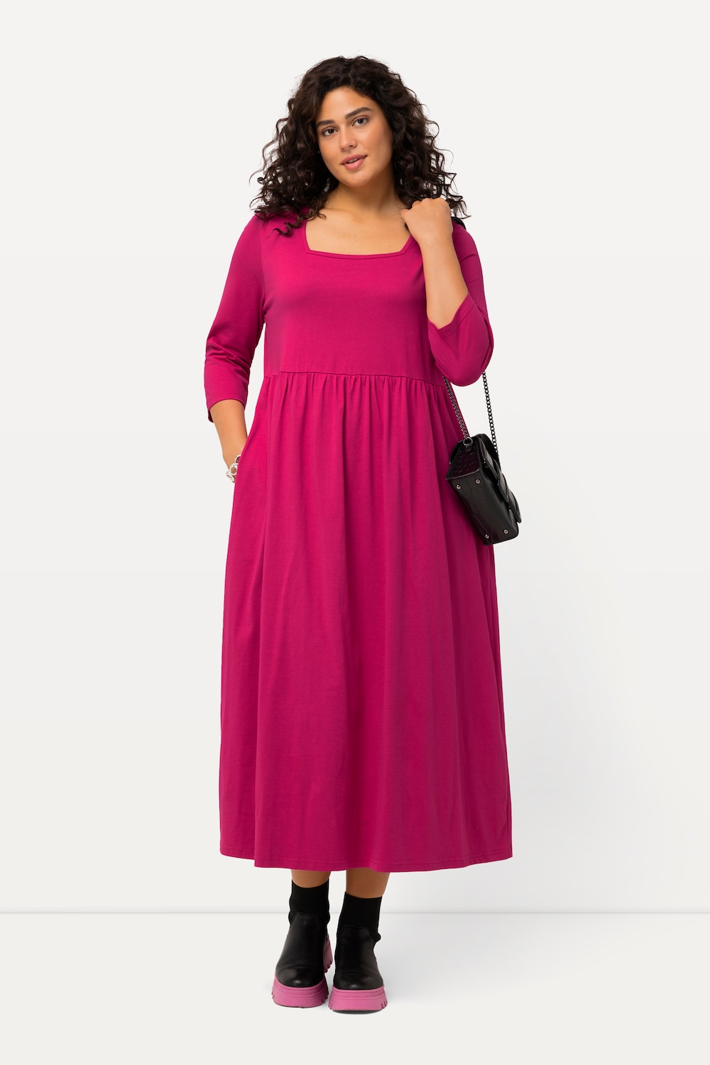 Große Größen Jerseykleid, Damen, rosa, Größe: 62/64, Baumwolle, Ulla Popken von Ulla Popken