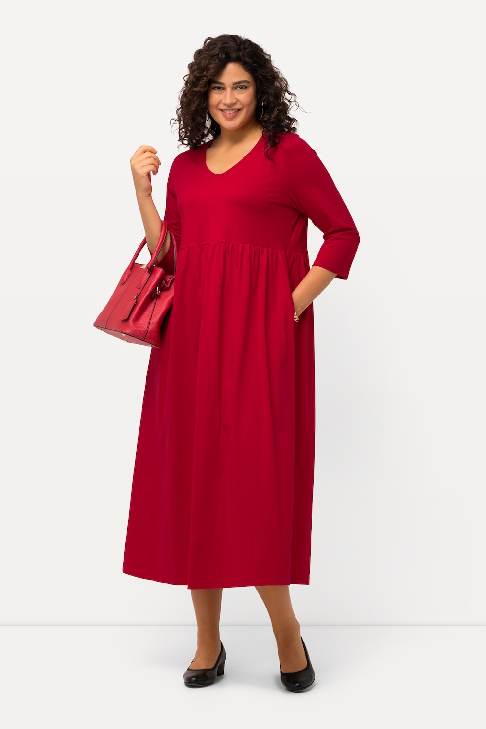 Große Größen Jerseykleid, Damen, rot, Größe: 62/64, Baumwolle, Ulla Popken von Ulla Popken