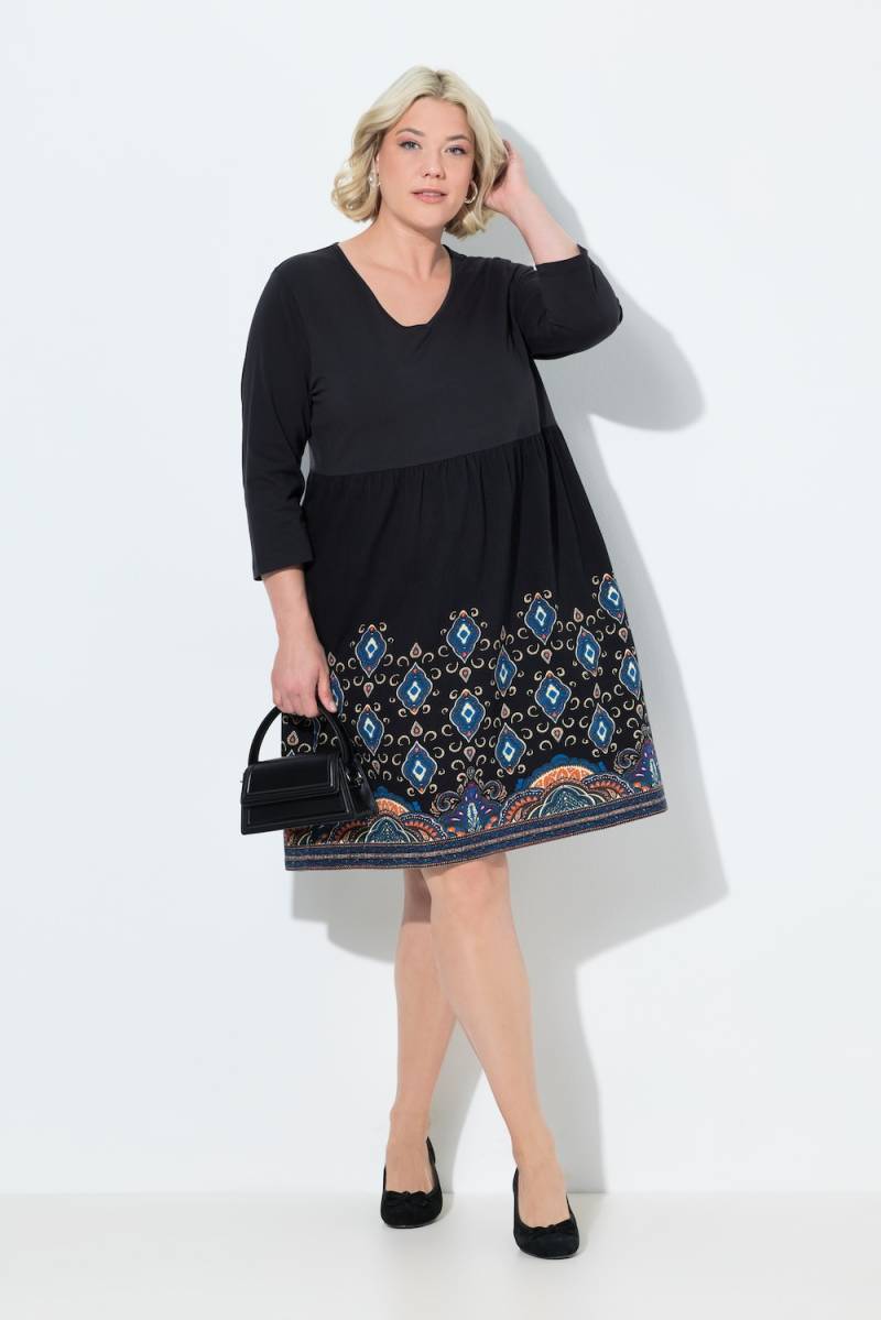 Große Größen Jerseykleid, Damen, schwarz, Größe: 42/44, Baumwolle, Ulla Popken von Ulla Popken