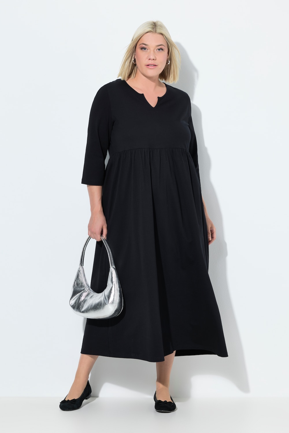 Große Größen Jerseykleid, Damen, schwarz, Größe: 46/48, Baumwolle, Ulla Popken von Ulla Popken