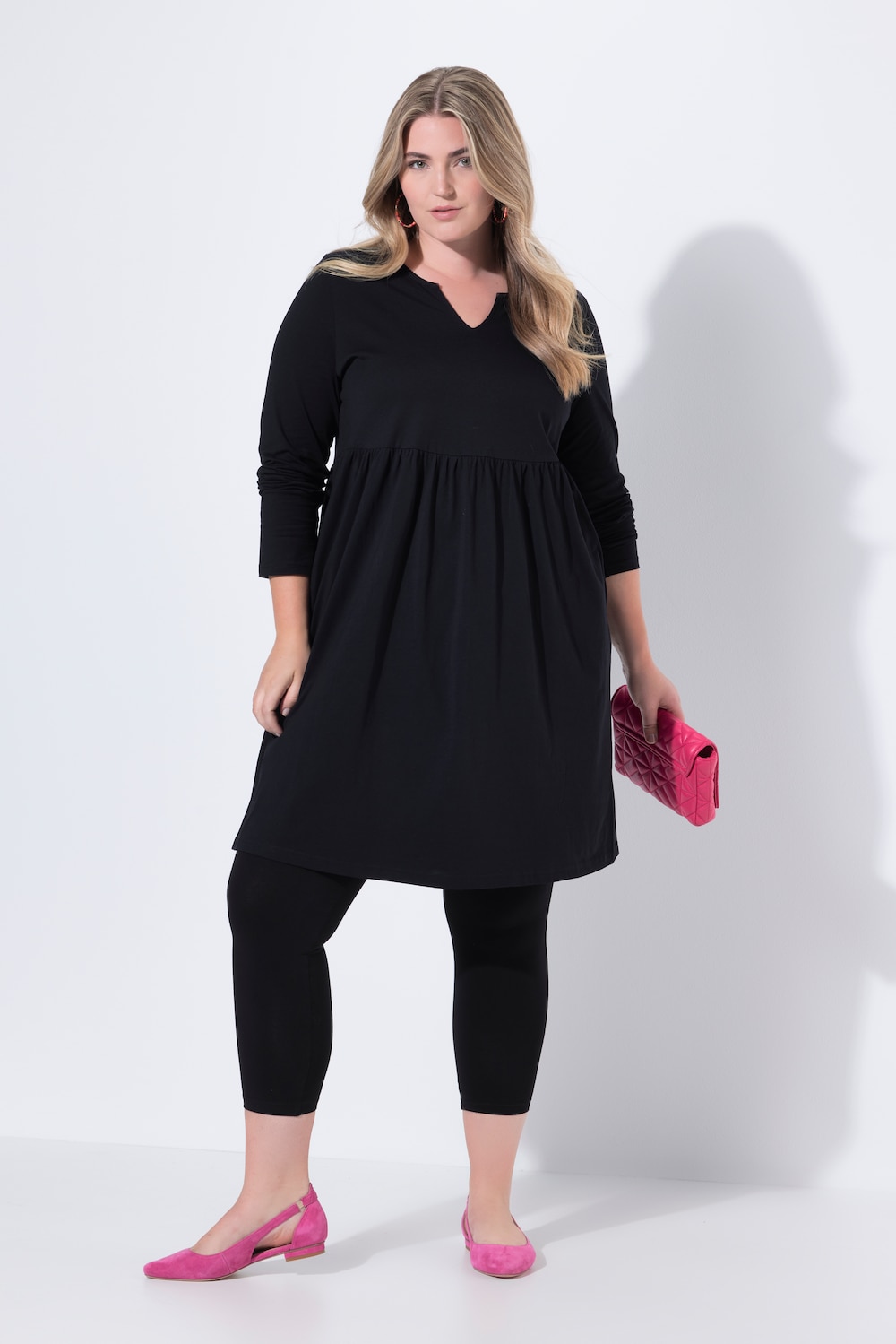 Große Größen Jerseykleid, Damen, schwarz, Größe: 46/48, Baumwolle, Ulla Popken von Ulla Popken