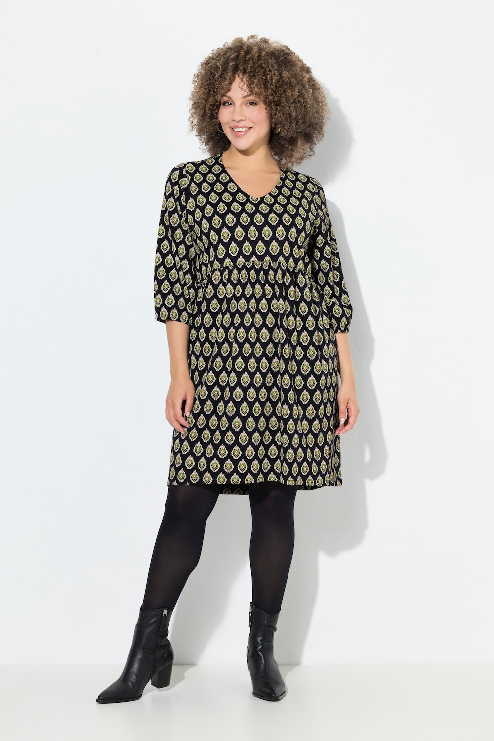 Große Größen Jerseykleid, Damen, schwarz, Größe: 46/48, Baumwolle, Ulla Popken von Ulla Popken