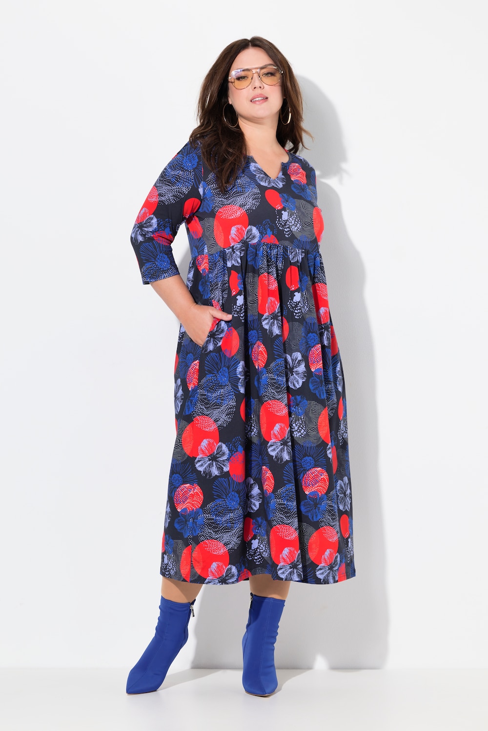 Große Größen Jerseykleid, Damen, schwarz, Größe: 54/56, Baumwolle, Ulla Popken von Ulla Popken