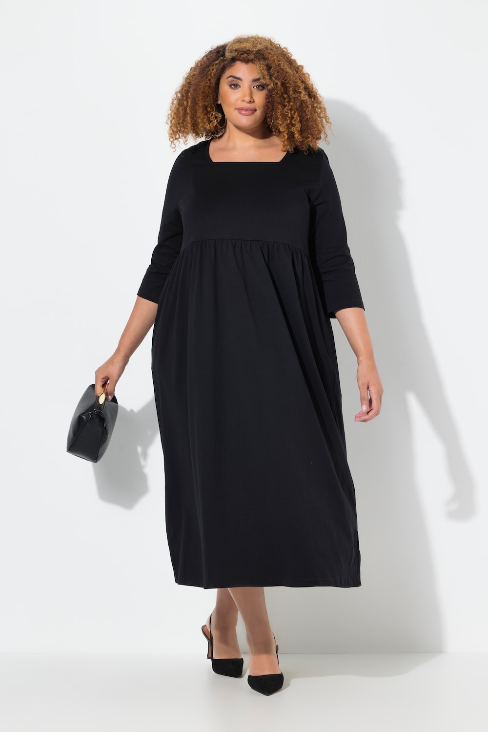 Große Größen Jerseykleid, Damen, schwarz, Größe: 54/56, Baumwolle, Ulla Popken von Ulla Popken