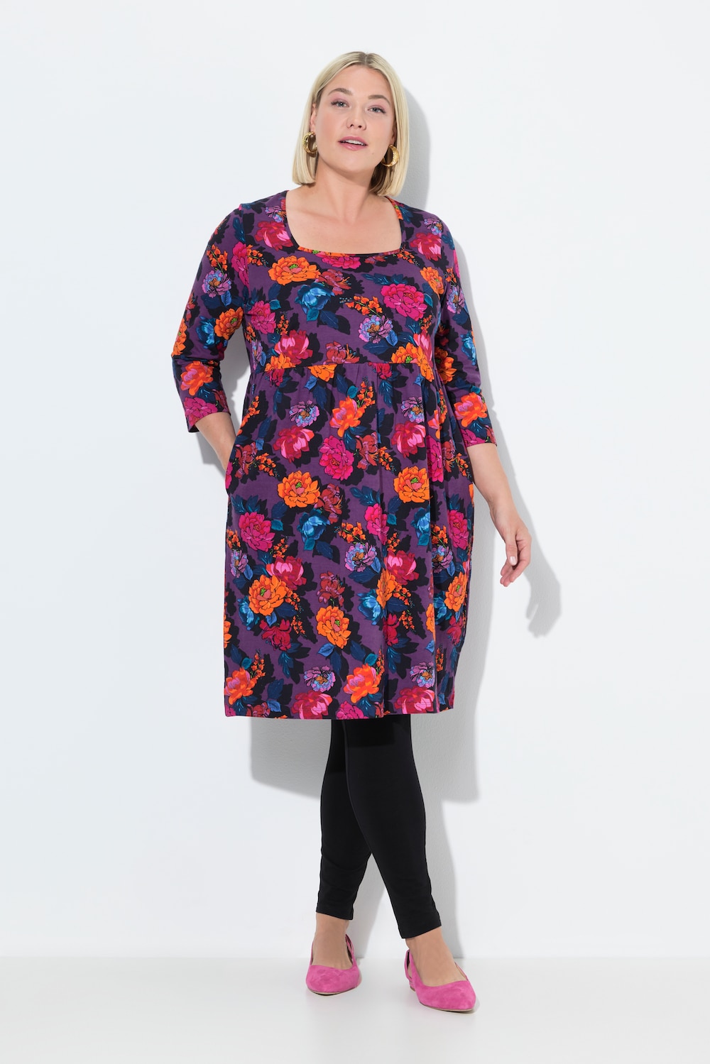 Große Größen Jerseykleid, Damen, schwarz, Größe: 54/56, Baumwolle, Ulla Popken von Ulla Popken