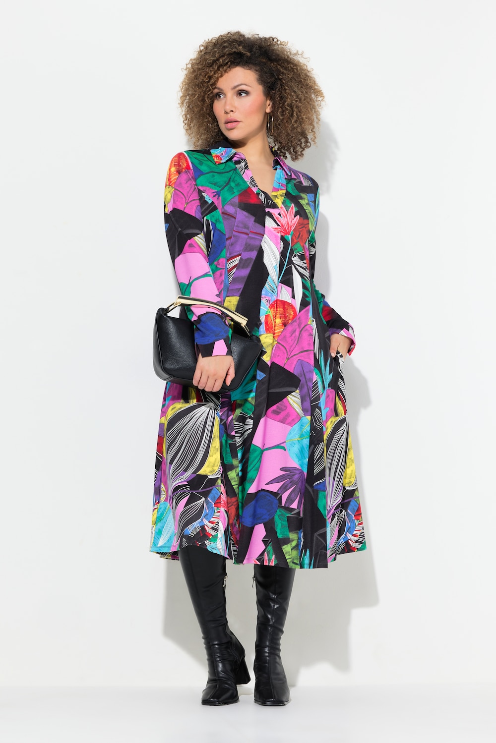 Große Größen Jerseykleid, Damen, schwarz, Größe: 58/60, Viskose/Synthetische Fasern, Ulla Popken von Ulla Popken