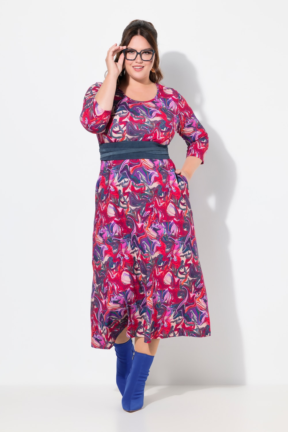 Große Größen Jerseykleid, Damen, schwarz, Größe: 62/64, Baumwolle, Ulla Popken von Ulla Popken