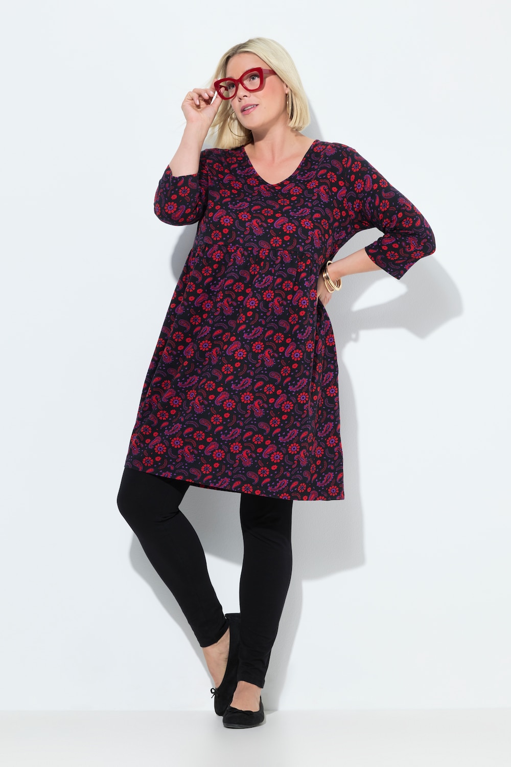 Große Größen Jerseykleid, Damen, schwarz, Größe: 62/64, Baumwolle, Ulla Popken von Ulla Popken