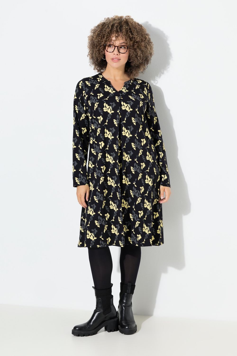 Große Größen Jerseykleid, Damen, schwarz, Größe: 62/64, Baumwolle, Ulla Popken von Ulla Popken