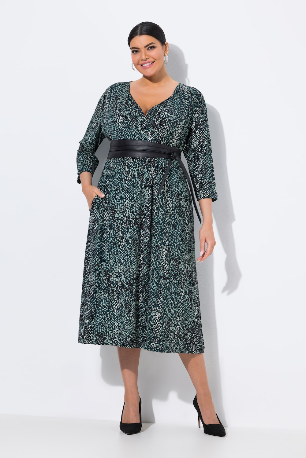 Große Größen Jerseykleid, Damen, türkis, Größe: 54/56, Polyester, Ulla Popken von Ulla Popken