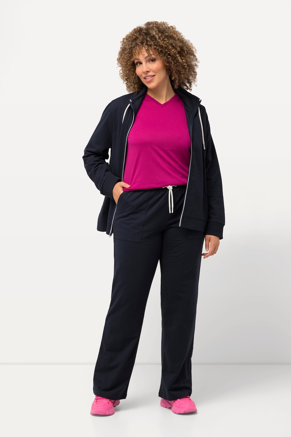 Große Größen Jogginghose, Damen, blau, Größe: 42/44, Baumwolle/Polyester, Ulla Popken von Ulla Popken