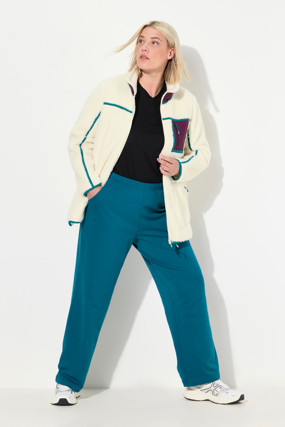 Große Größen Jogginghose, Damen, blau, Größe: 46/48, Baumwolle, Ulla Popken von Ulla Popken