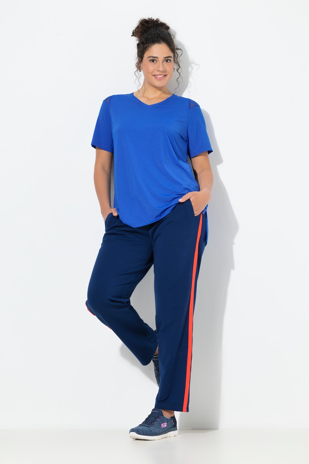 Große Größen Jogginghose, Damen, blau, Größe: 54/56, Baumwolle, Ulla Popken von Ulla Popken