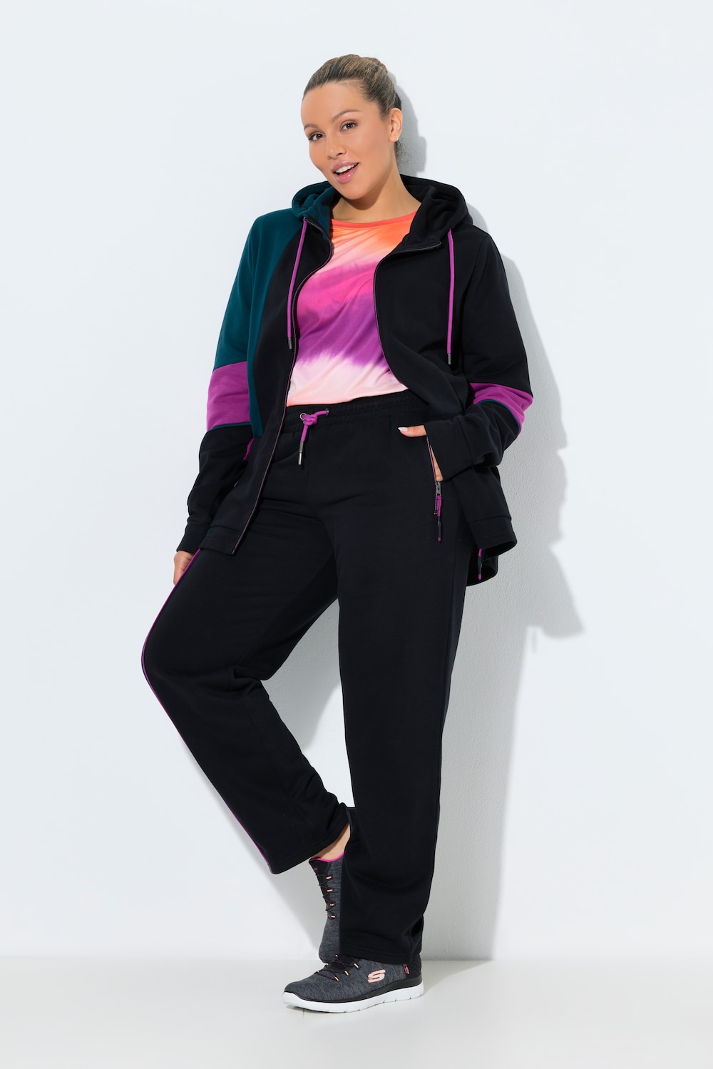 Große Größen Jogginghose, Damen, schwarz, Größe: 62/64, Baumwolle/Polyester, Ulla Popken von Ulla Popken