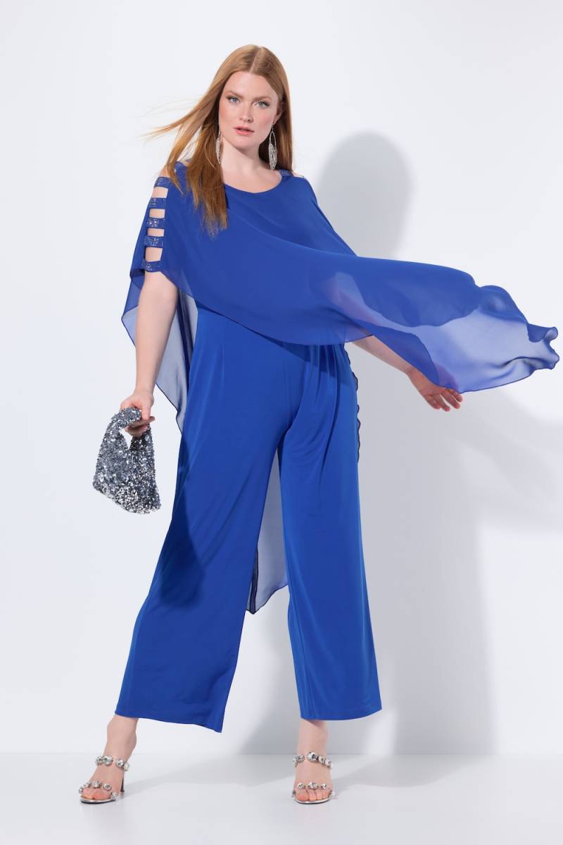 Große Größen Jumpsuit, Damen, blau, Größe: 54/56, Polyester, Ulla Popken von Ulla Popken