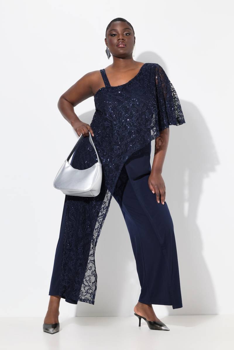 Große Größen Jumpsuit, Damen, blau, Größe: 58/60, Polyester, Ulla Popken von Ulla Popken
