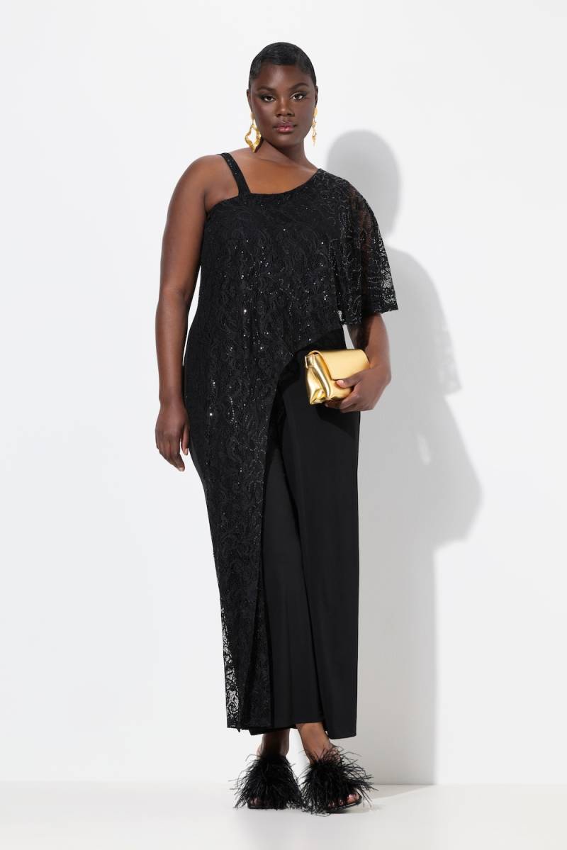 Große Größen Jumpsuit, Damen, schwarz, Größe: 58/60, Polyester, Ulla Popken von Ulla Popken