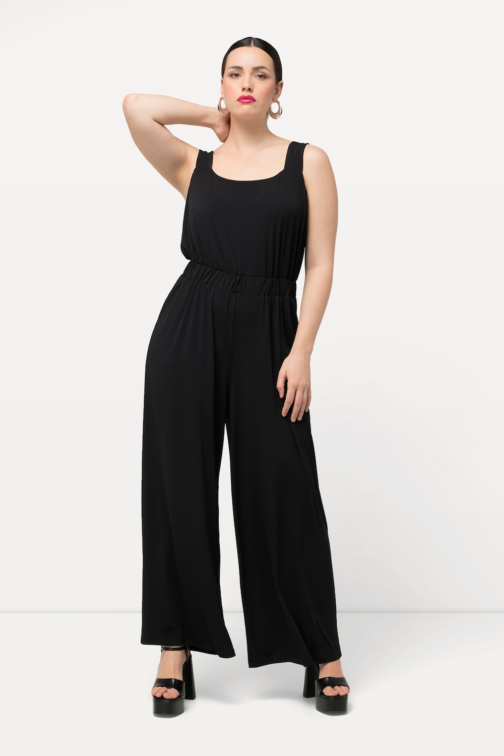 Große Größen Jumpsuit Mary, Damen, schwarz, Größe: 42/44, Polyester, Ulla Popken von Ulla Popken